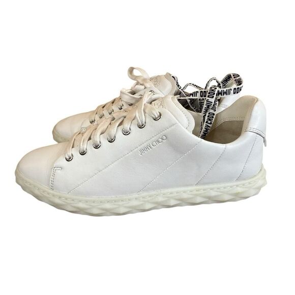 Jimmy Choo Diamond Light Maxi Sneakers Leather White 41.5 - Picture 10 of 13